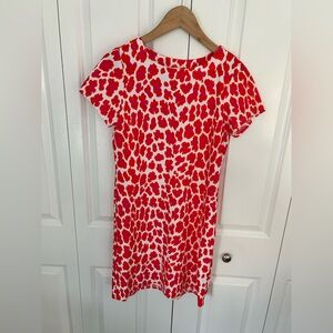 Jude Connally Ella shift dress pink and red leopard print